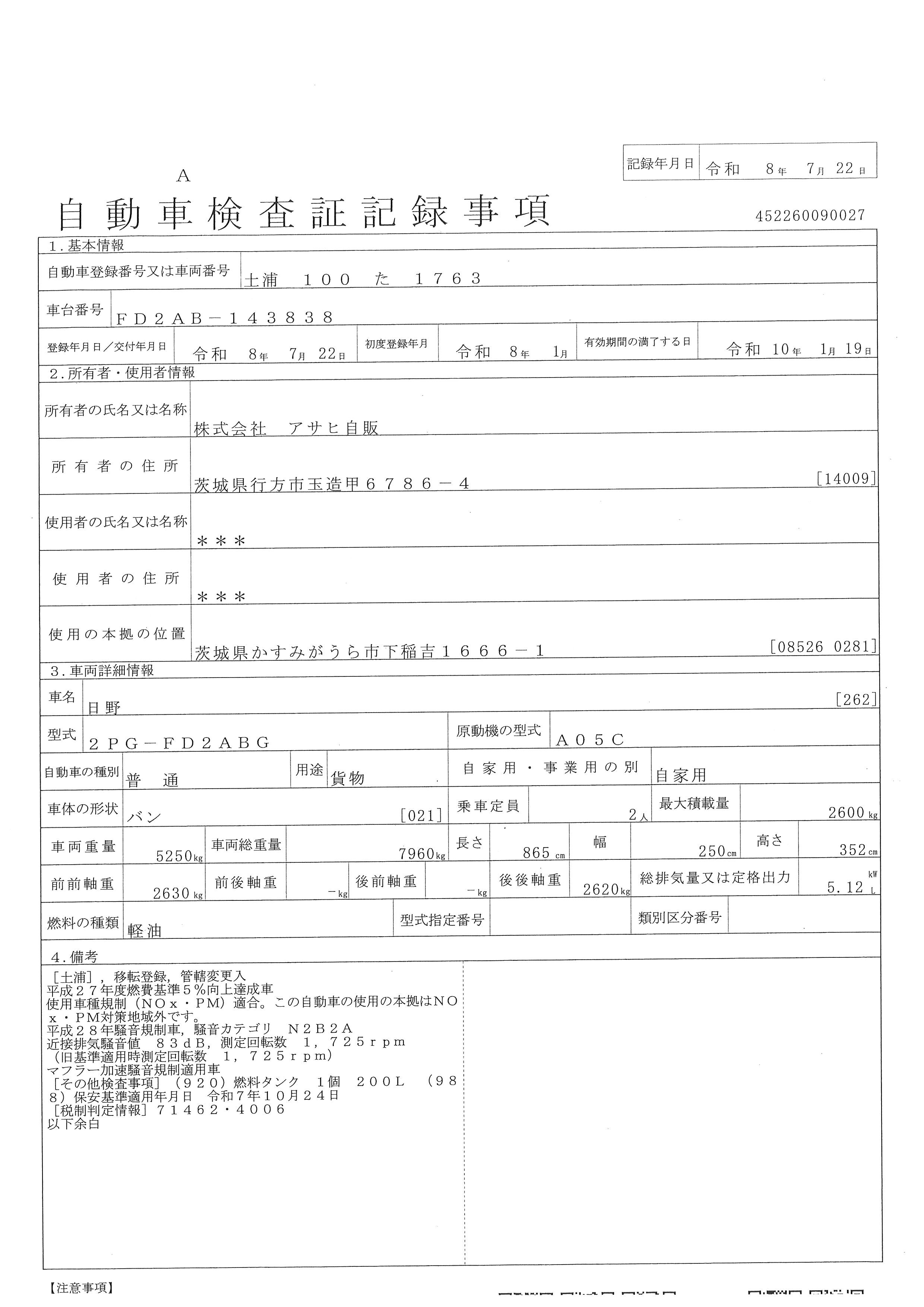 車検証をみる