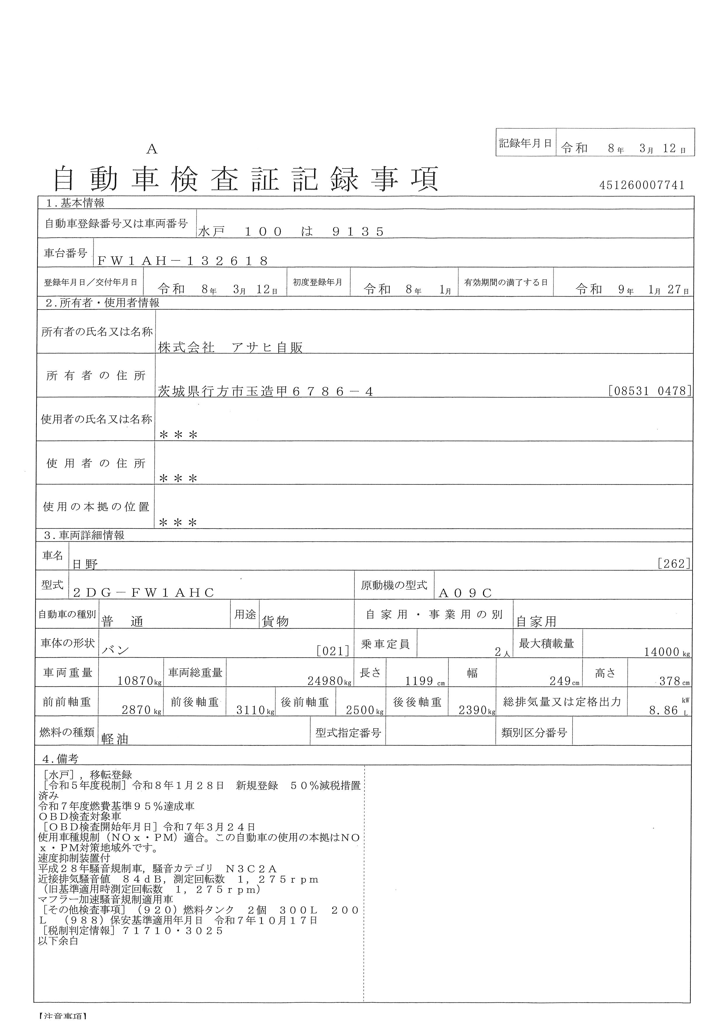 車検証をみる